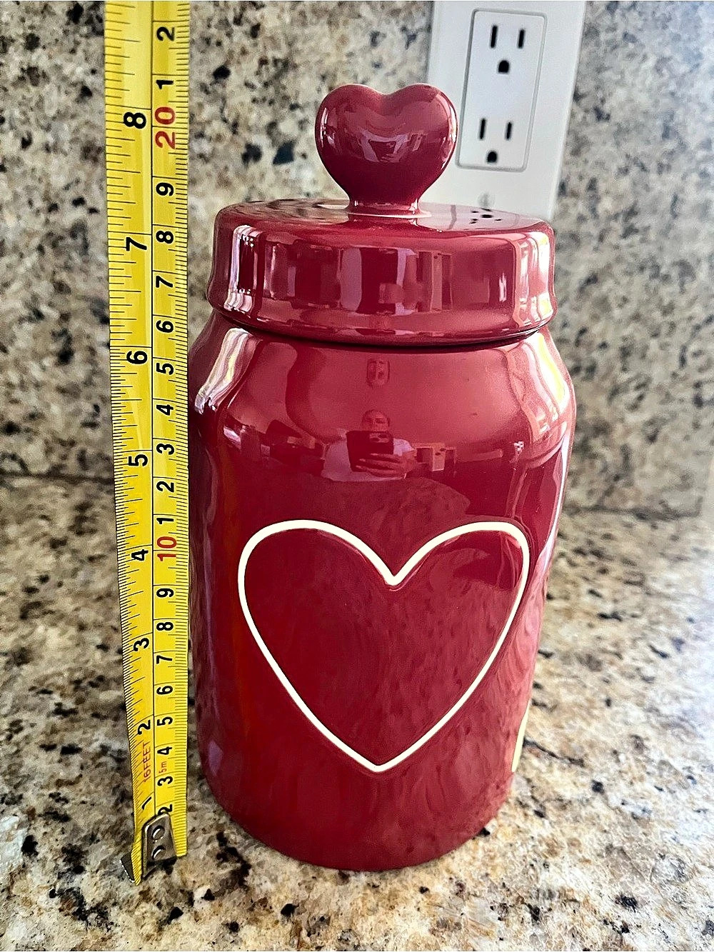 Rae Dunn Red Heart Valentine Canister